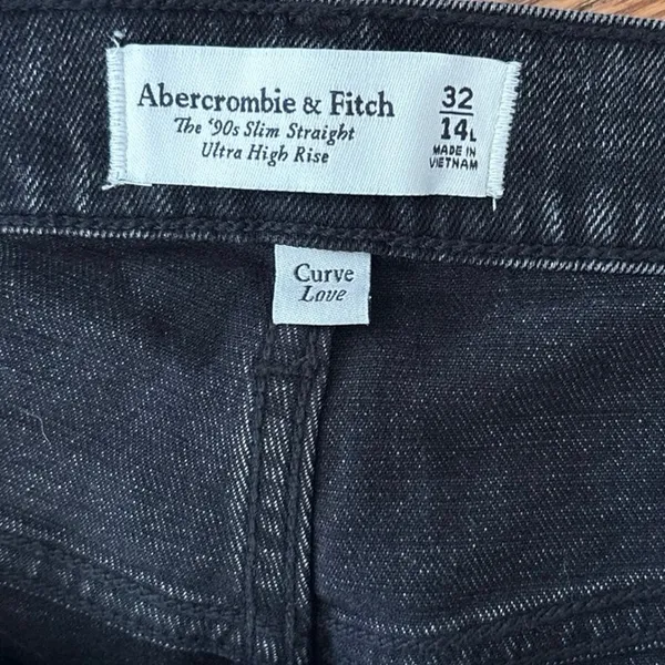 Abercrombie & Fitch Curve Love 32 14 L 90s Slim Straight Ultra High Rise Jeans - Image 4