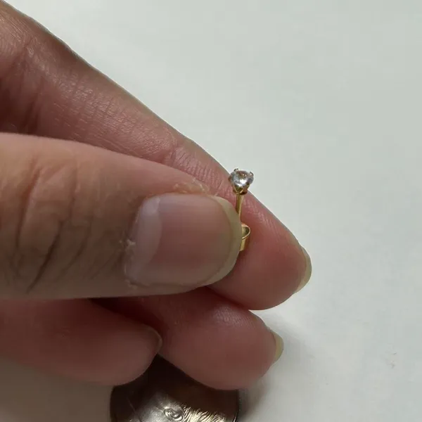 18k Gold Plated Round White Crystal Zircon 3mm Stud Earrings - ERG-R-S - Image 5