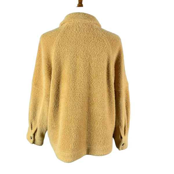 Greylin Mustard‎ Yellow Boucle Button Front Jacket XL Cozy Fall Shacket Style - Image 3