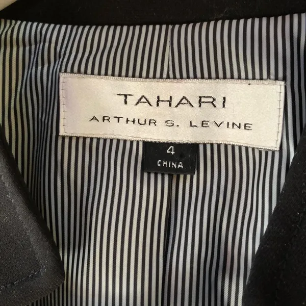 TAHARI Arthur S. Levine Black Blazer Jacket Size 4 - Image 4