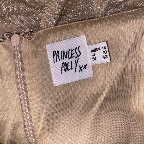 Princess Polly Champagne Rabara Mini Dress - Image 6