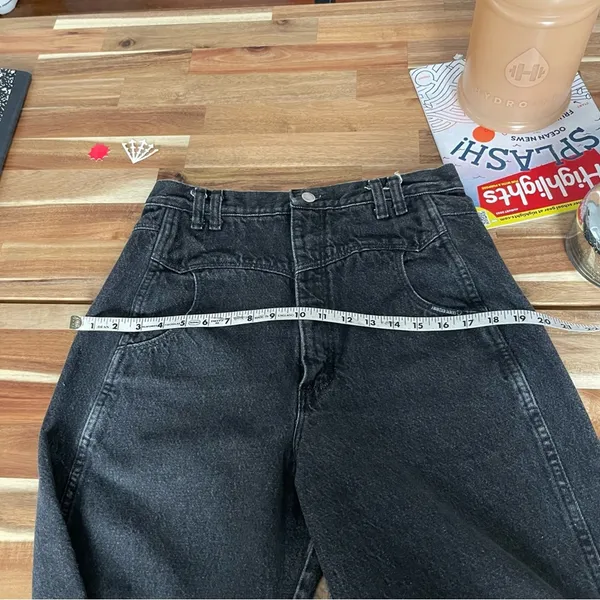 Vintage Black High Waisted Straight Tapered Jeans 100% cotton Made in USA - Image 8