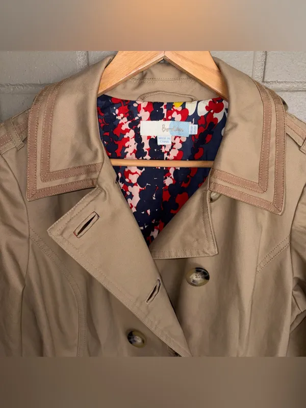 Boden Khaki Trench Coat 10P Tan Size 10 - Image 3