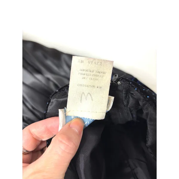Gunne Sax Jessica McClintock Vintage Strapless Ball Gown Blue, Black 7 - Image 8