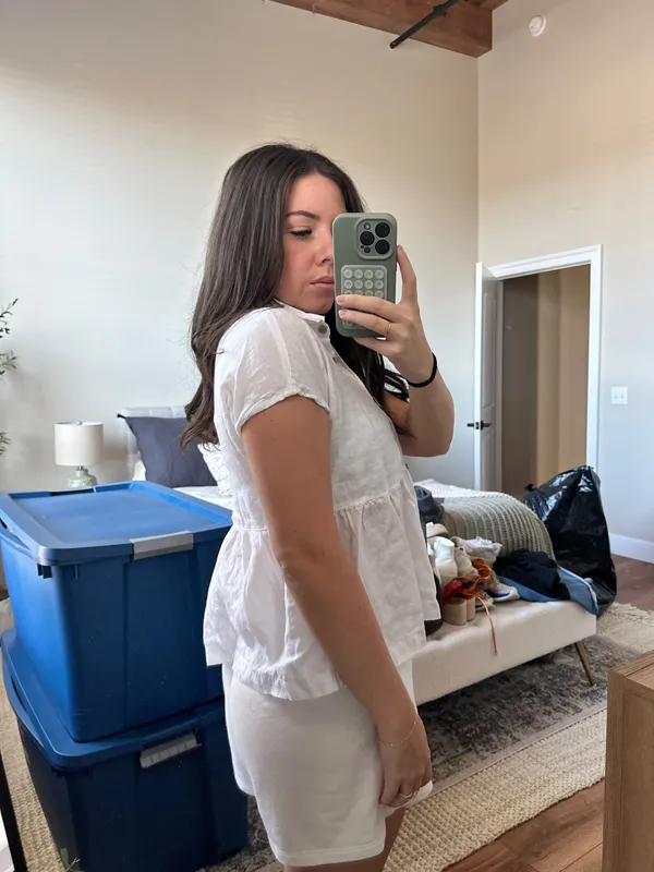 100% linen white blouse Size XS - Image 2