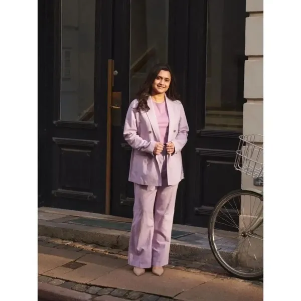✨Uniqlo Linen Blend Tucked Wide Purple Sz Large Pants✨ - Image 3