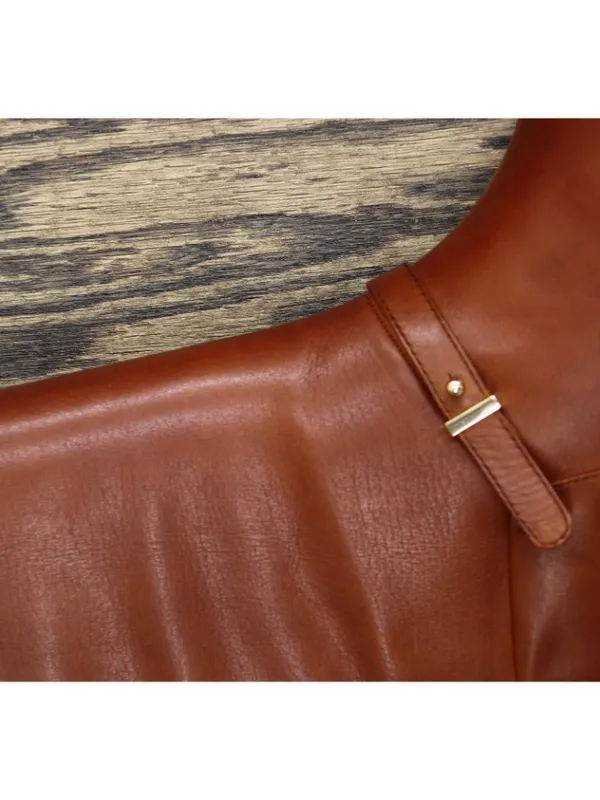 NWT On 34th Womens Firesse Riding Boots 10019685500 Cognac Leather Brown 6.5\M - Image 10
