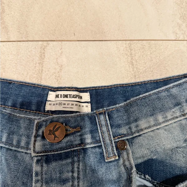 One Teaspoon Blue Denim Shorts - Image 2