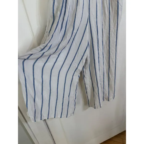 American Eagle Striped Bustier Jumpsuit‎ Blue White Wide Leg Small - Image 2