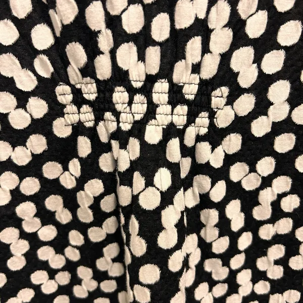 Deletta Anthropologie Polka Dot Textured Tunic Dress Black‎ White Puff Sleeve S - Image 8