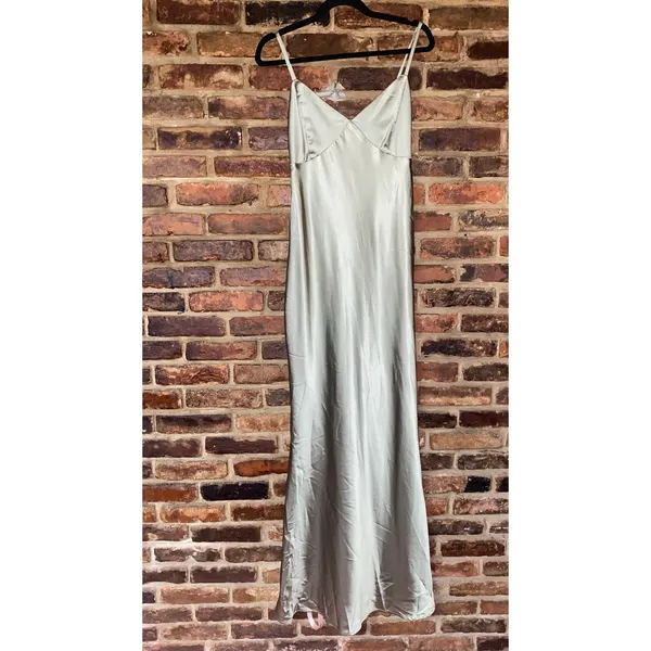 NWT Lulu's Cavana Sage Satin Sleeveless Maxi Dress Women's Size Large - Image 2