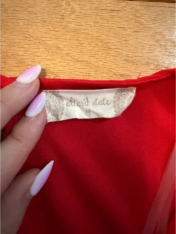 Red Ruffle Altar'd State Mini Dress - Image 4