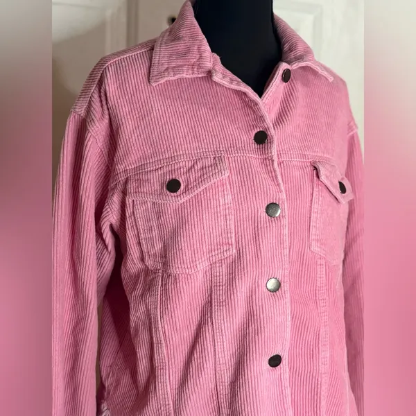 POL Pink Jacket Corduroy Style size Small - Image 2