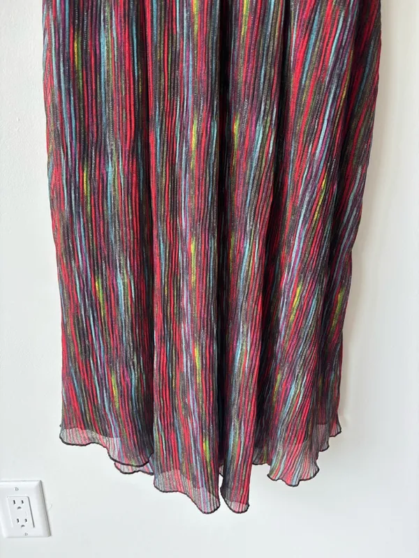 House of Harlow 1960 X Revolve Yelena Midi Dress Linen Multi Color Stripes Y2K - Image 4