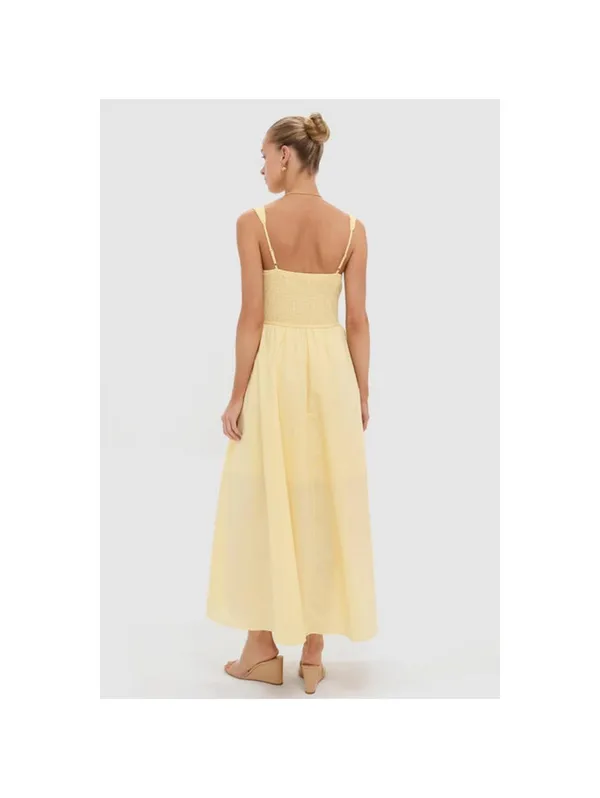 Tuckernuck Moon River Light Yellow V-Neck Maxi Dress Size M cottagecore spring - Image 4