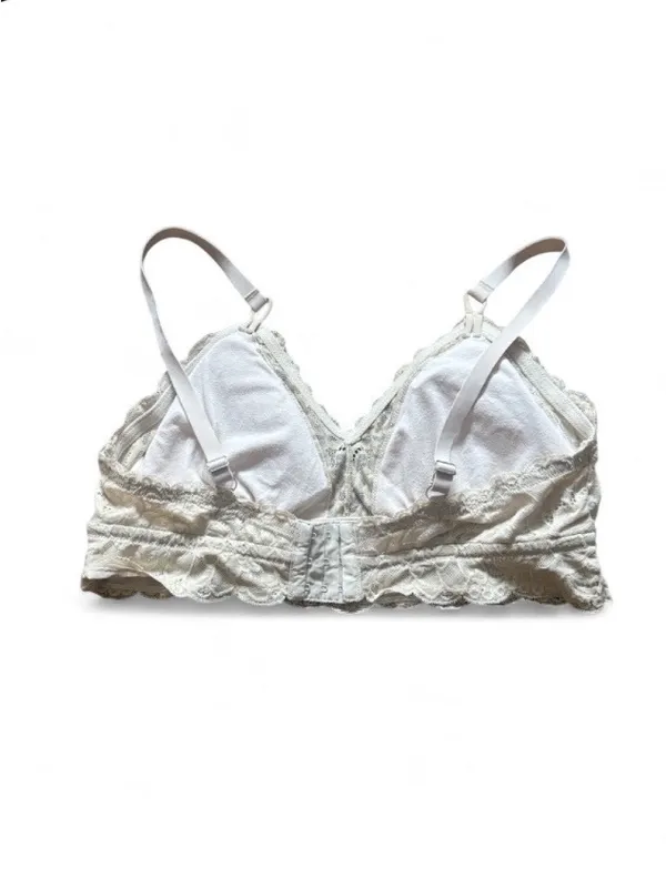 Aerie Triangle Bralette w Padding and Lace New Blooms Size XL Feminine Neutral - Image 6
