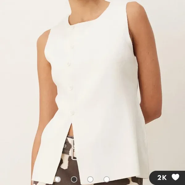 ASOS DESIGN knit SMALL structured asymmetric 5-button front vest cardigan sweate - Image 9