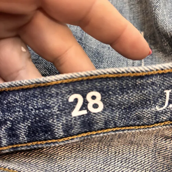 J.Crew 84 Straight Jeans Womens 28 Blue Medium Wash Frayed Hem‎ Denim Pants - Image 7