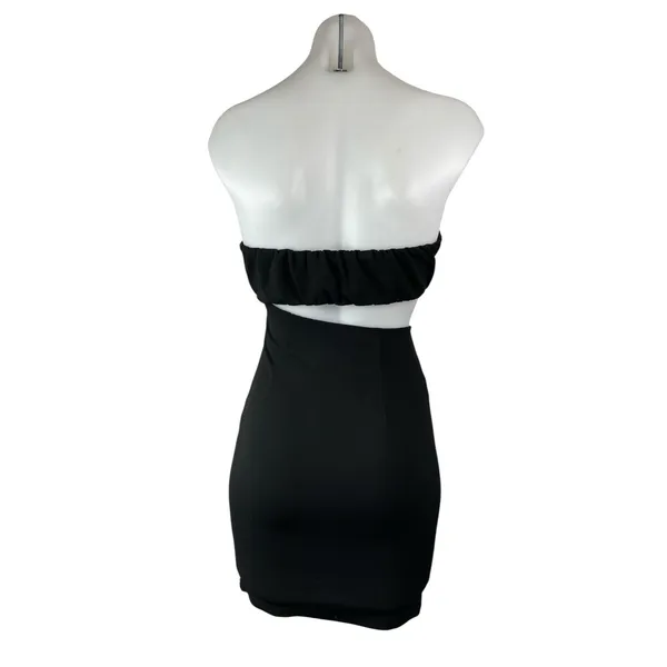 Princess Polly Womens Black Cut Out Sleeveless Tube Bandeau Mini Bodycon Dress 2 - Image 4