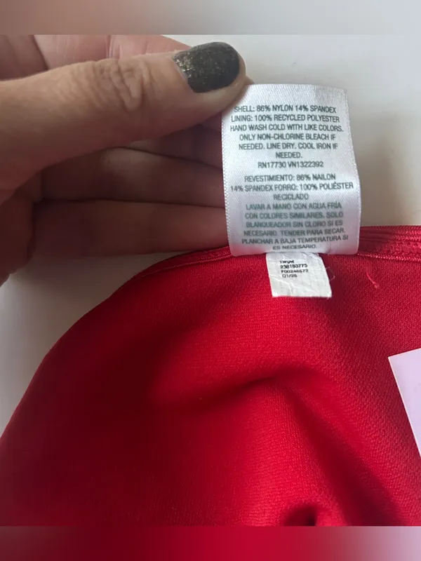 Wild Fable Red Ribbed Side Tie Bikini Bottoms NWT Small - Image 5