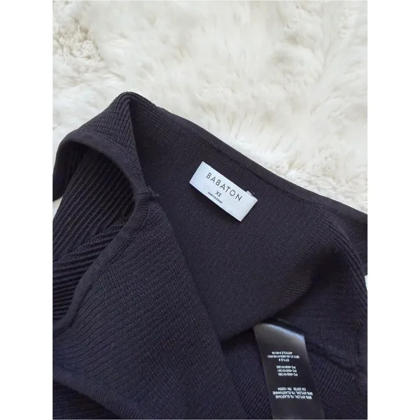 Babaton Black Ribbed Square-Neck Crop Tank - Image 4