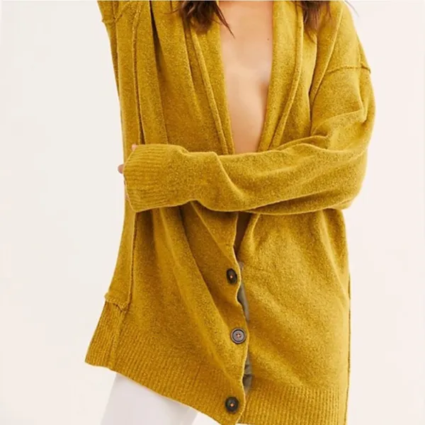 FREE PEOPLE Eucalyptus Cardigan Rainbow Heart Sweater - Image 3