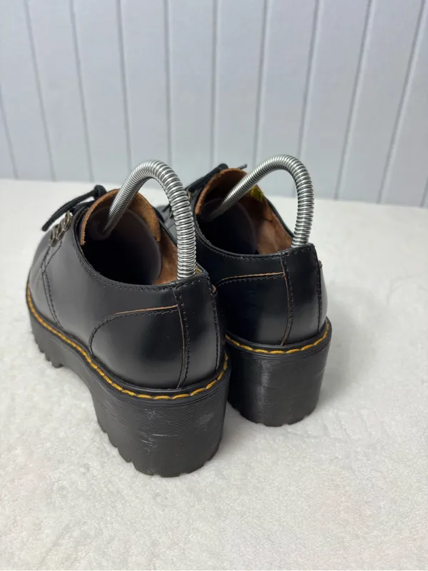 Dr. Martens Leona Lo Black Platform Heeled‎ Oxford Shoes Womens size 7 - Image 6