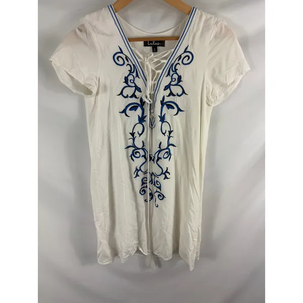 Lulus Down in Kokomo White Lace Up V Neck Dress Size Small - Image 5