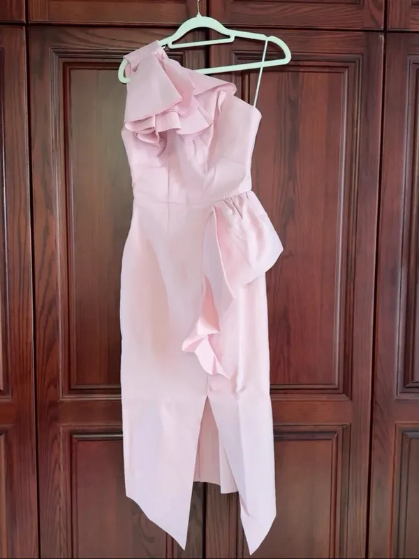 Elliatt ELLIATT AMARA DRESS PINK SIZE XS One-Shoulder Pink Ruffle Peplum Dress - Image 5