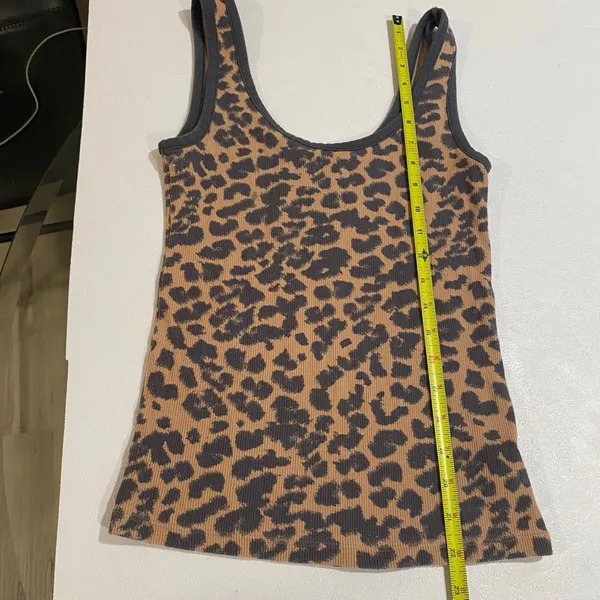Aerie Leopard Print Ribbed Tank Top Size Medium Y2K Animal Print Fitted - Image 5