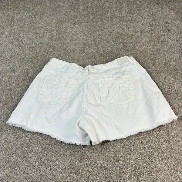 Dear John White Denim Shorts Womens Size 30 Frayed Hem‎ Casual Summer Festival - Image 2