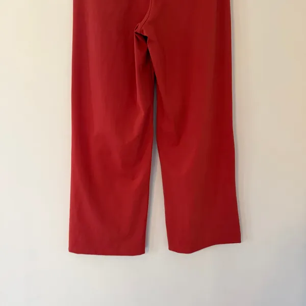 Halara Wide Leg High Rise Orange Red Pull‎ On Pants Comfy Stretch Pant Workwear - Image 8
