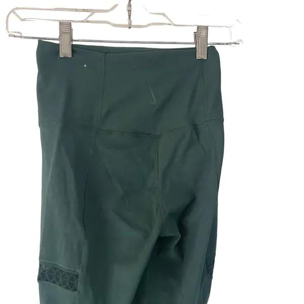 Nike Women's Size XS Green Yoga Lace Trim High Waisted Crop Leggings‎ - Image 5