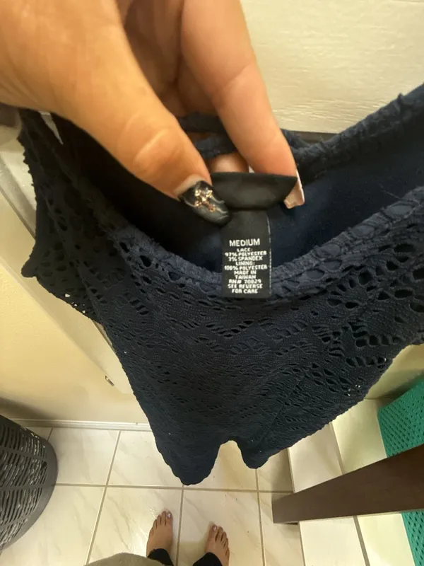 Rue21 Women's Navy Blue Crochet Spaghetti Strap Mini Dress - Image 3