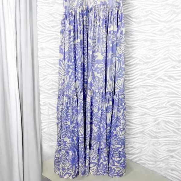 Free People Tiers For You Blue Floral Crochet Boho Maxi Slip Dress NWT - Image 6