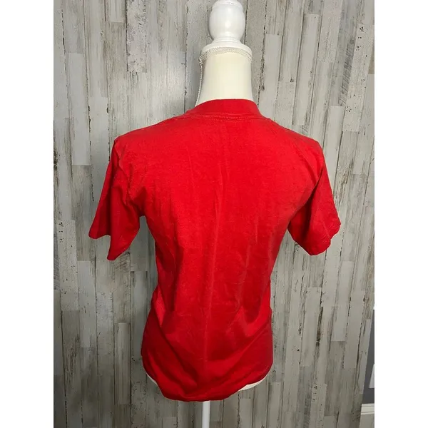 Vintage Indiana University‎ Women's Red Graphic T-Shirt Size Medium 1980s - Image 3