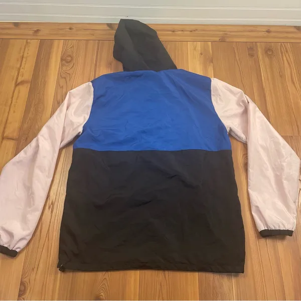 Colorblock Anorak Windbreaker Jacket Pink Blue Black Ragstock Size Large - Image 11