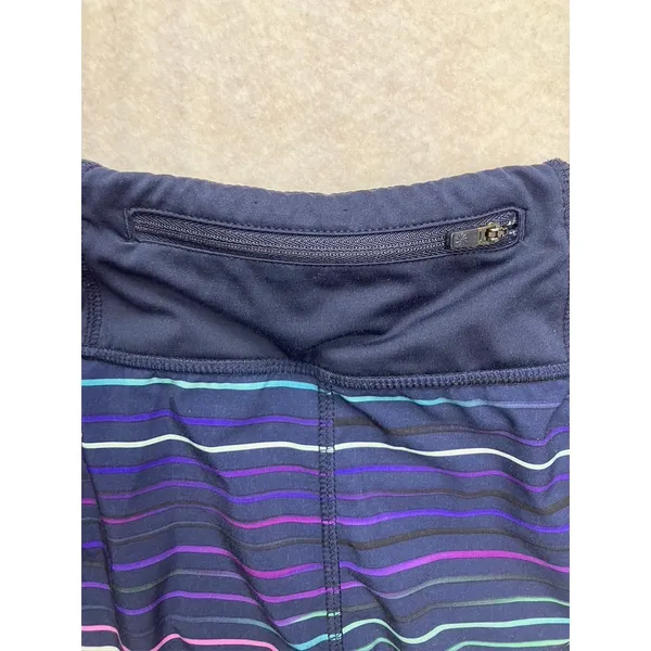 Athleta Women's Striped Running Shorts Size S‎ Navy Purple Teal Athletic - Image 10