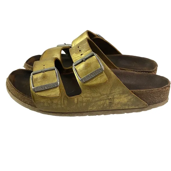 Birkenstock Arizona Gold Sandals 38 Womens‎ 7 has some wear - Image 11
