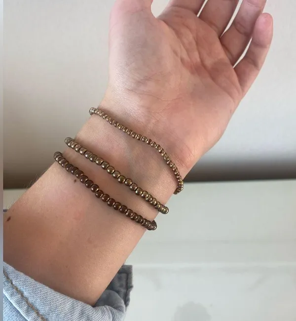 Set of Metallic Beaded Layering Bracelets - Image 3