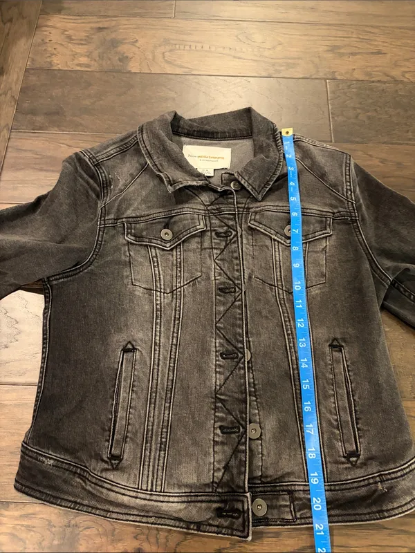 Anthropologie Pilcro Dark Gray Denim Jacket Sz M - Image 12