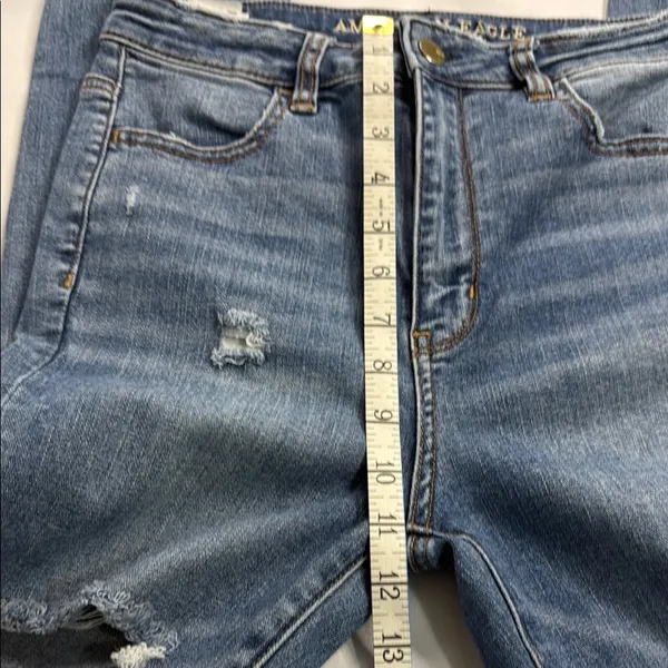 American Eagle Outfitters Medium Blue Ripped Skinny Jeans - Image 6