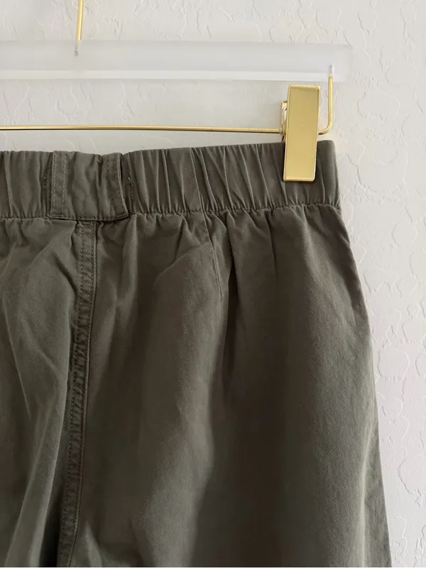 Abercrombie & Fitch Cargo Pants Barrel Leg Olive Green Elevated Casual Size 25/0 - Image 9