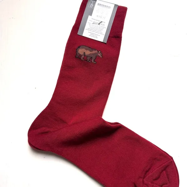 J.Crew Men's Bear Theme Graphic Design Trouser Socks OS - Image 7