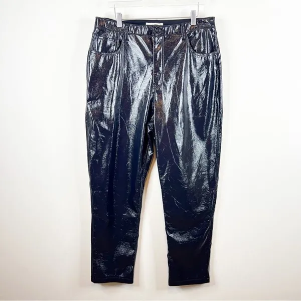 Abercrombie & Fitch The 90s Straight Ultra High‎ Rise Curve Love Vinyl Pants 33 - Image 2
