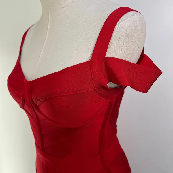House of CB Cherub Bandage Dress Red - Image 5