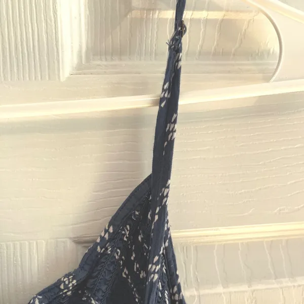 Blue Patterned Lightweight Jumpsuit with Flare BellBottoms Size Large Bohemian - Image 7