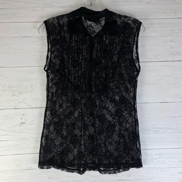 The Limited Black Lace Women’s Outer Shell Top Size Small Button Up Sleeveless - Image 2