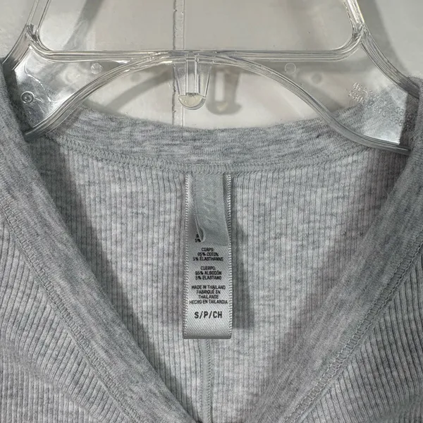 Skims Gray Ribbed Knit Stretch Cotton Rib Sleeveless Tank Dress Small S Minimal - Image 3
