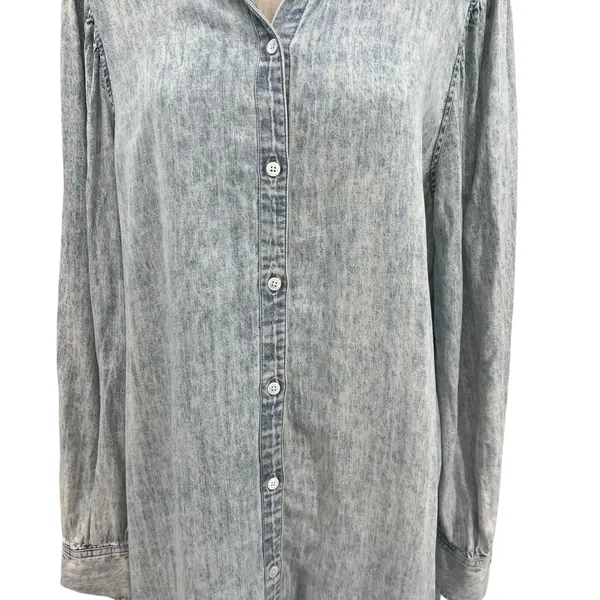 Rails Adele Shirt Dress Long Sleeve Light Acid‎ Wash Denim Blue Size XXL - Image 5